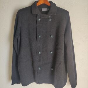 Vince Pure Wool Shacket Knit Double Breasted Jacket